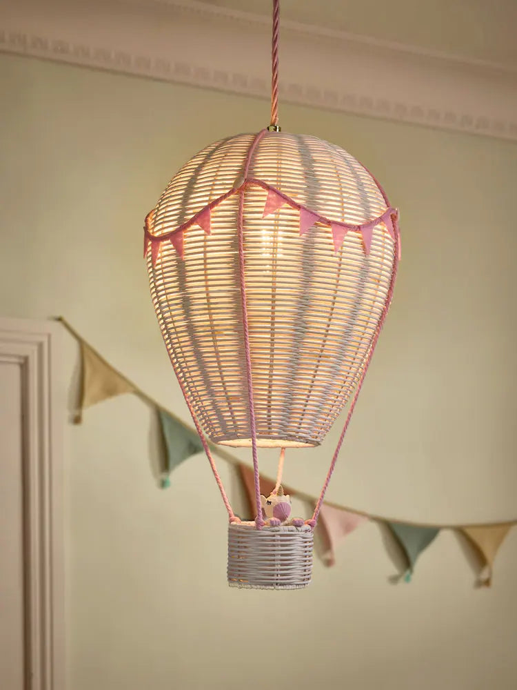 Preorder White and Pink Unicorn Hot Air Balloon Easy Fit Ceiling Light Shade