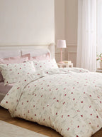 Next Uk Red/Black Heart Bows Reversible Duvet Cover and Pillowcase Set