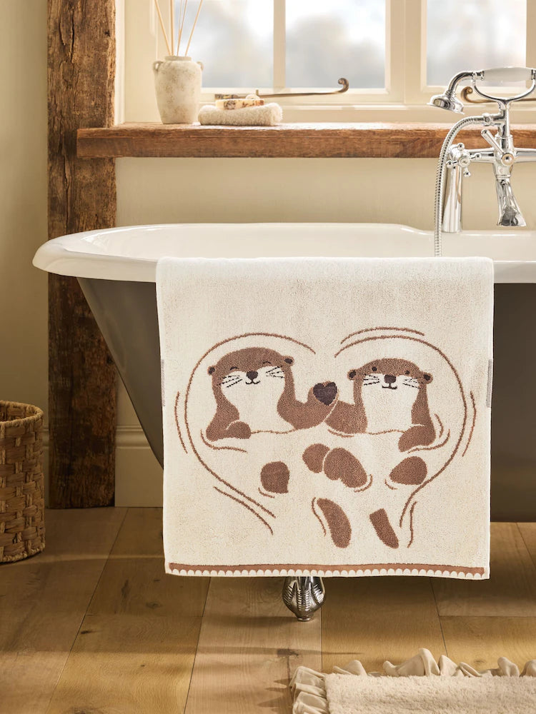 Next Uk Natural Otter Heart Towel