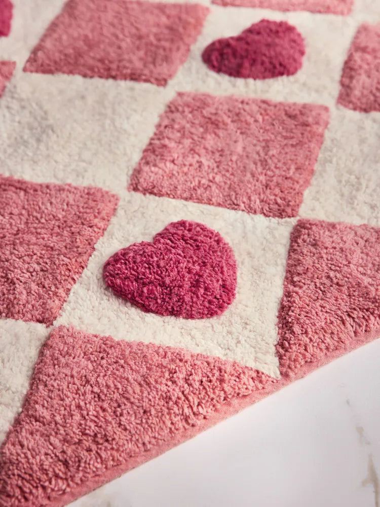 Next Uk Pink Heart Bath Mat (50x80cm)