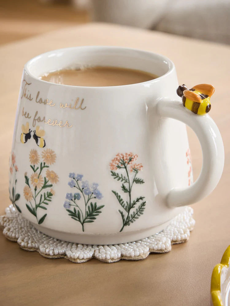 Next Uk Pastel Floral Love Bee Mug
