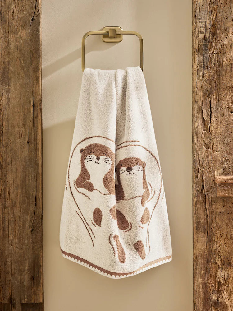 Next Uk Natural Otter Heart Towel
