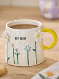 Next Uk Yellow Floral Print Best Mum Mug (H=12cm)