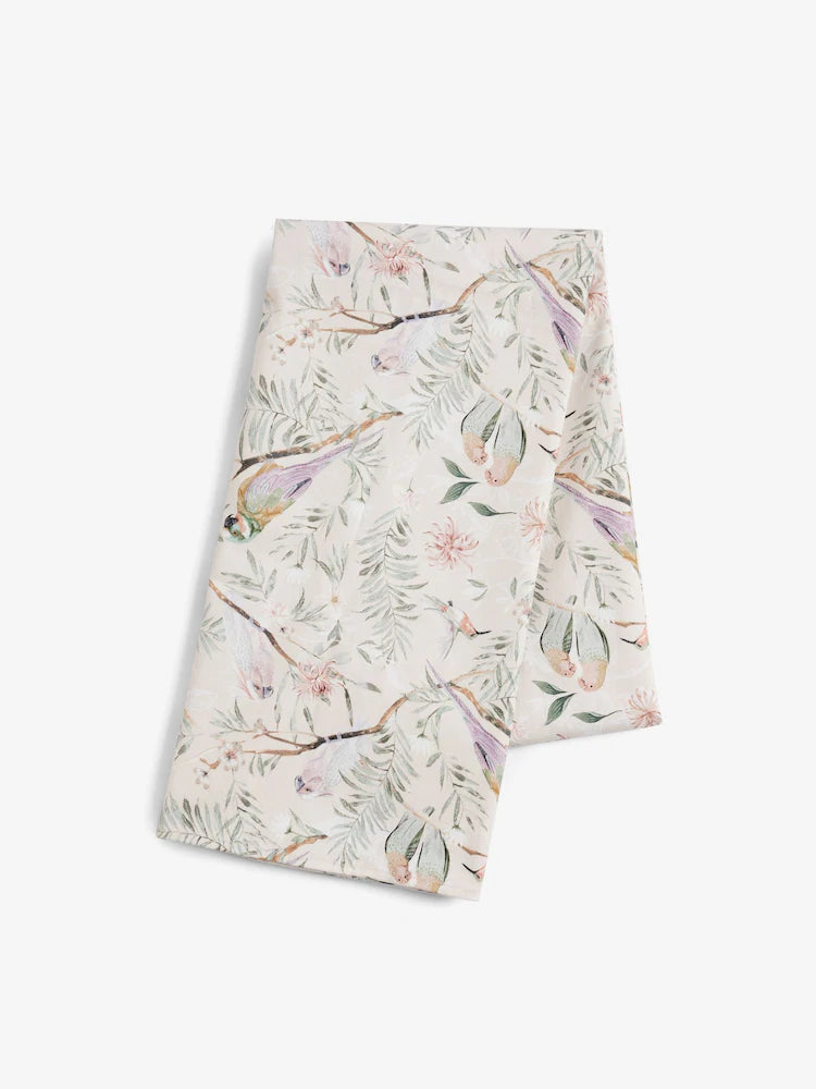 Next Uk Pink Love Bird Floral Wipe Clean Tablecloth