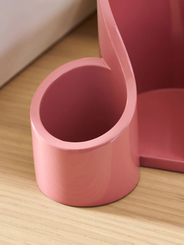 Next Uk Resin Pink Cotton Pad and Bud Storage Jar