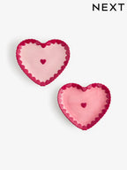 Next Uk Set of 2 Pink Heart Side Plates