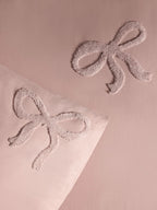 Preorder Next Uk Pink Tufted Bows Cotton Duvet Cover and Pillowcase Set