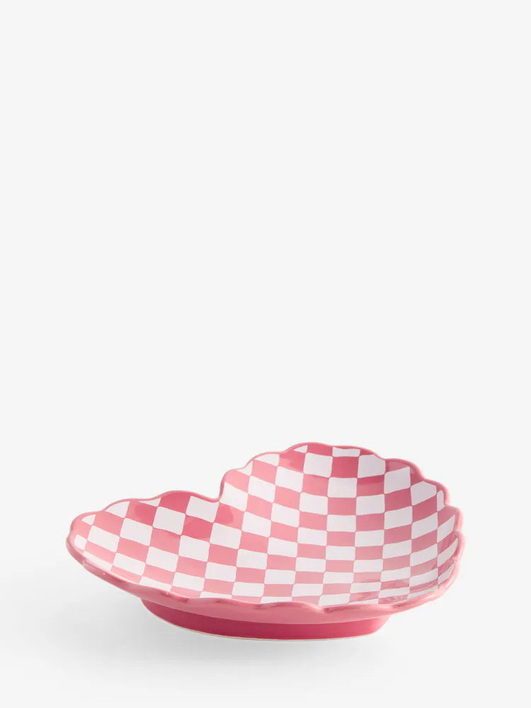 Next Uk Pink Chequerboard Heart Storage Tray
