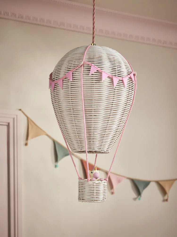 Preorder White and Pink Unicorn Hot Air Balloon Easy Fit Ceiling Light Shade