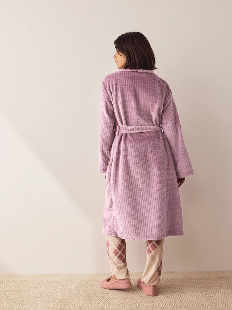 Next Uk Pink Waffle Cosy Robe