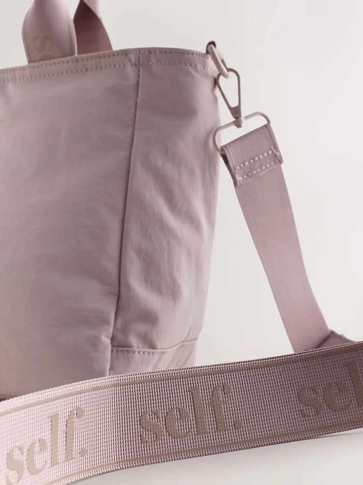 self. Grey Nylon Lunch Bag