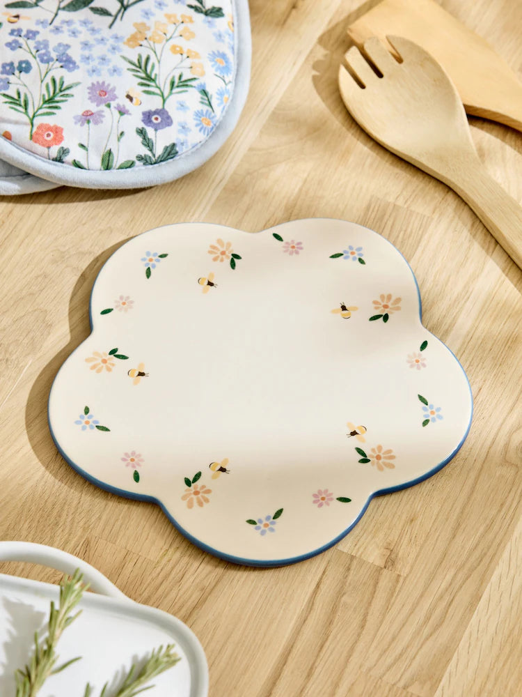 Next Uk Natural Floral Ceramic Trivet