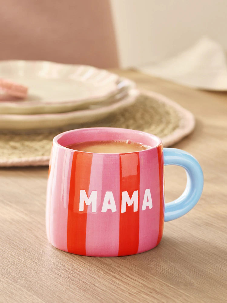 Red/Pink Stripe Mama Mug