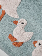 Teal Blue Goose And Friends 100% Cotton Bath Mat