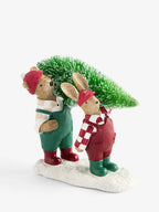 Set of 2 Natural Bertie Bear and Rosie the Rabbit Halloween Decorations