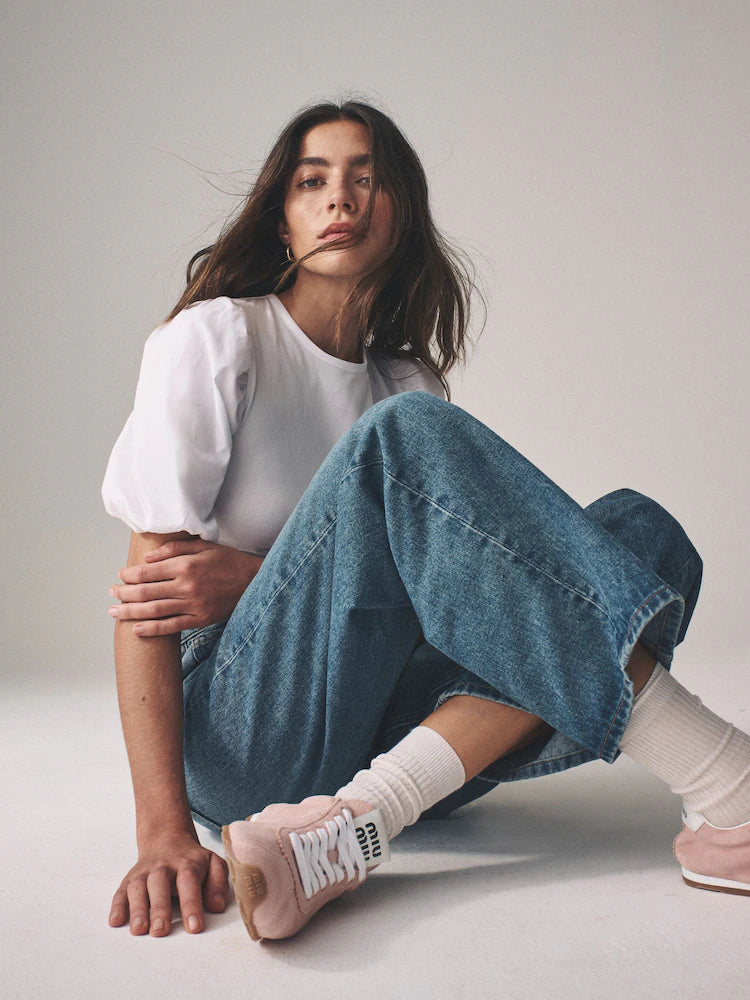 Next Uk The Set 3 Pack Puff Sleeve T-Shirts Black/White/Black and White Stripe