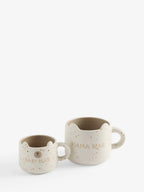 Set of 2 Natural Mama and Mini Bear Shaped Mugs