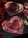 Next Uk Set of 2 Pink Beaded Heart Placemats