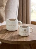 Set of 2 Natural Mama and Mini Bear Shaped Mugs