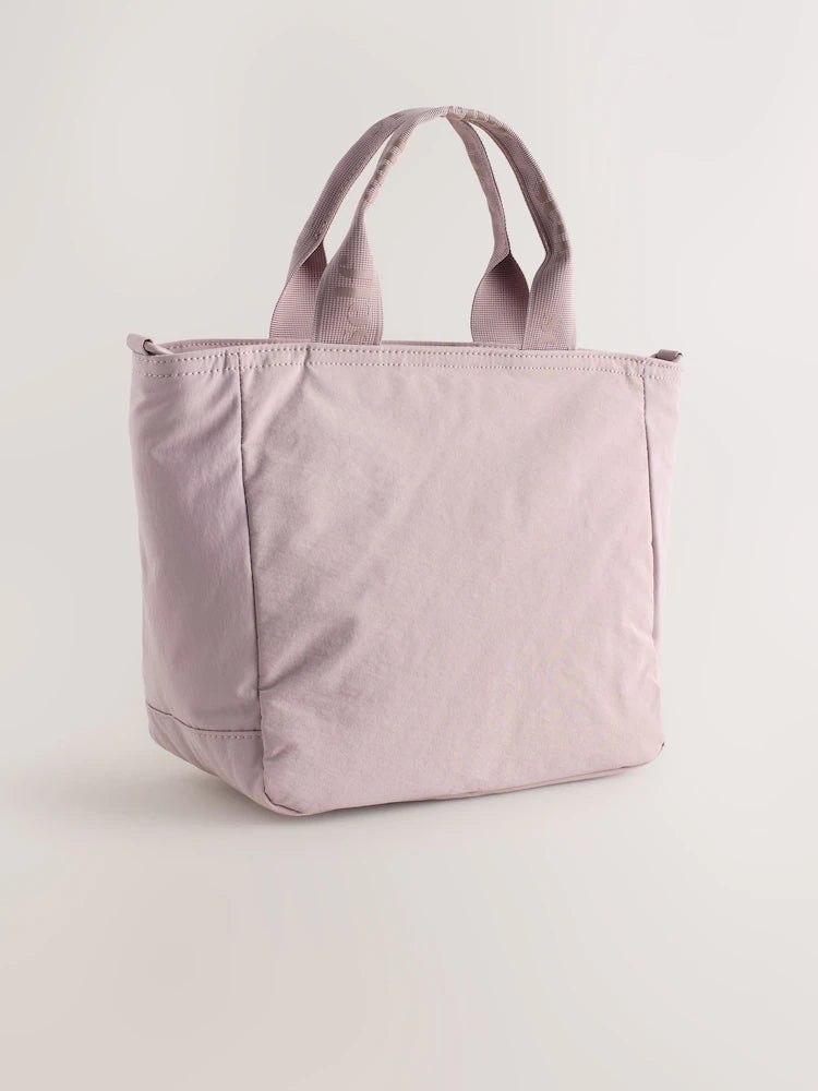 self. Grey Nylon Lunch Bag