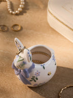 Next Uk Multicolour Floral Ceramic Bunny Ring Holder