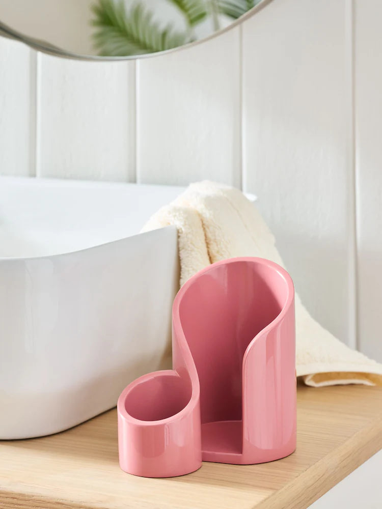 Next Uk Resin Pink Cotton Pad and Bud Storage Jar