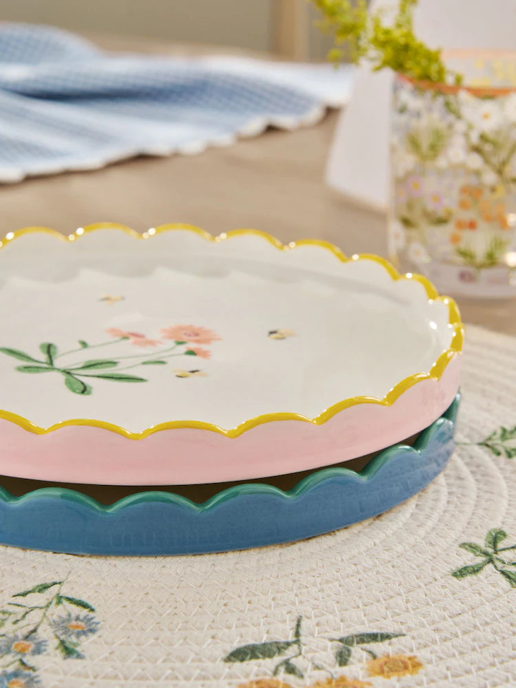 Next Uk Set of 2 Blue and Pink Maisie Floral Print Side Plates