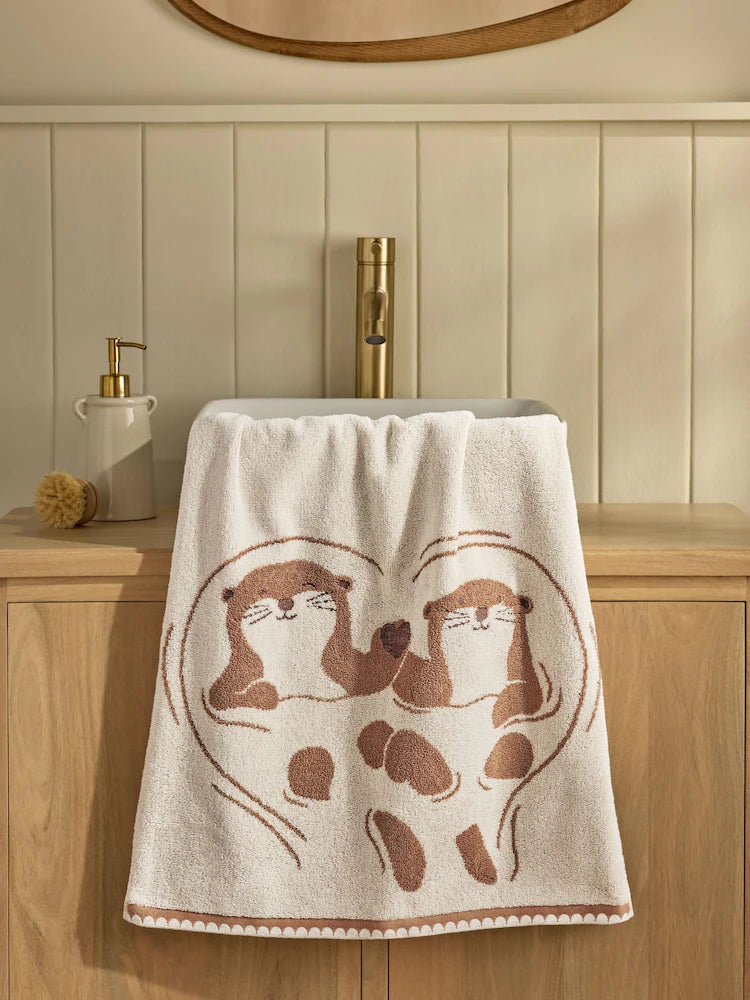 Next Uk Natural Otter Heart Towel