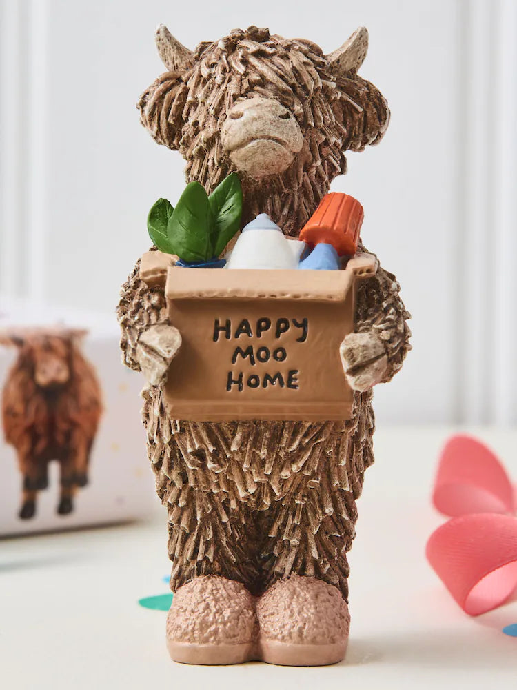 Next Uk Natural New Home Hamish The Highland Cow Ornament (H=12cm)