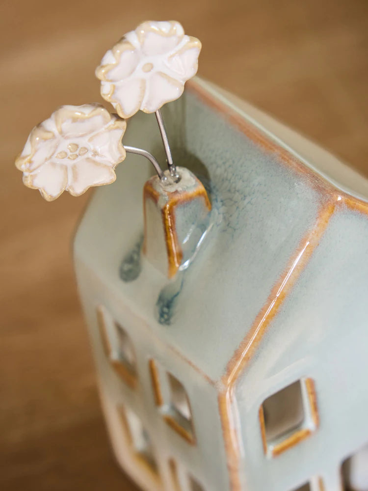 Next Uk Green Ceramic Spring House Ornament (h=15.5cm)