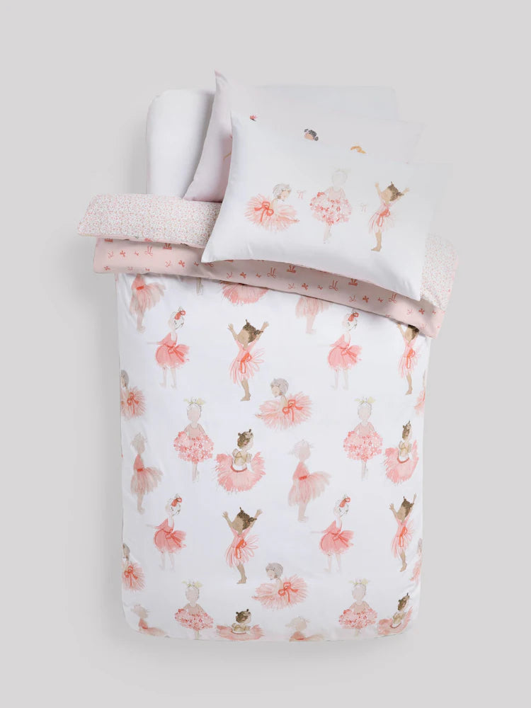 Preorder 2 Pack Pink Ballerina Duvet Cover and Pillowcase Set