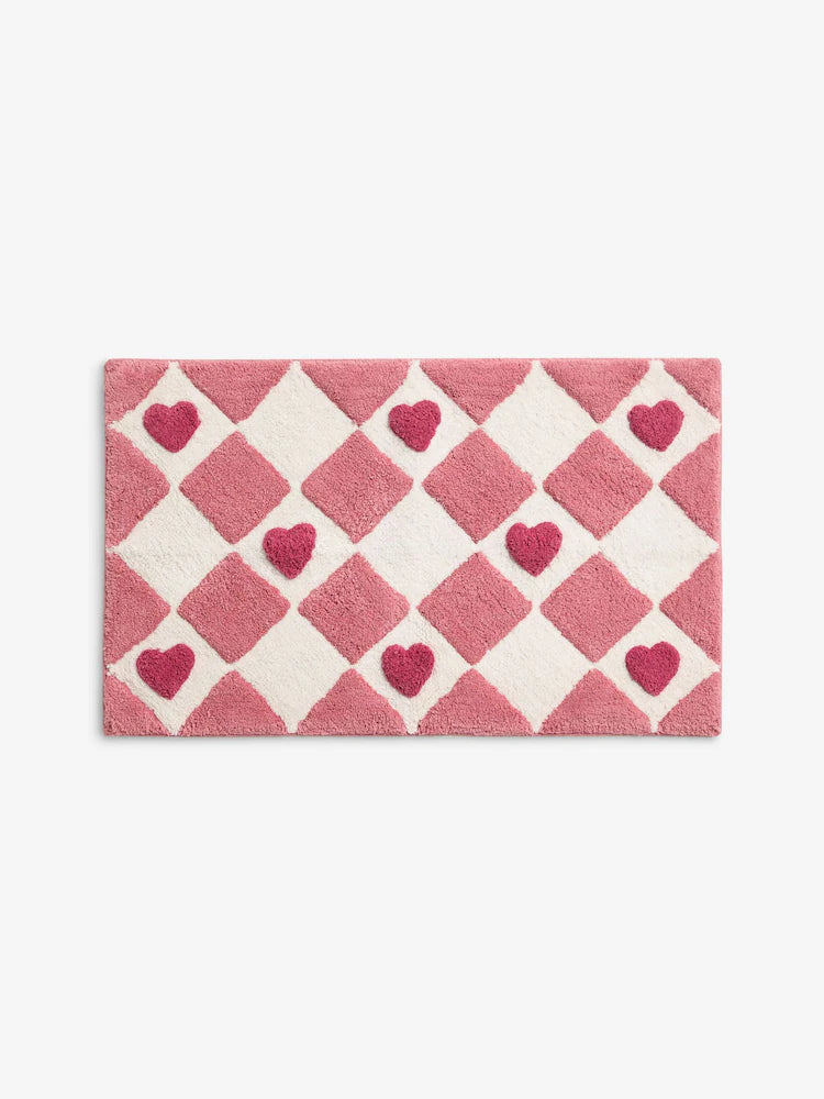 Next Uk Pink Heart Bath Mat (50x80cm)