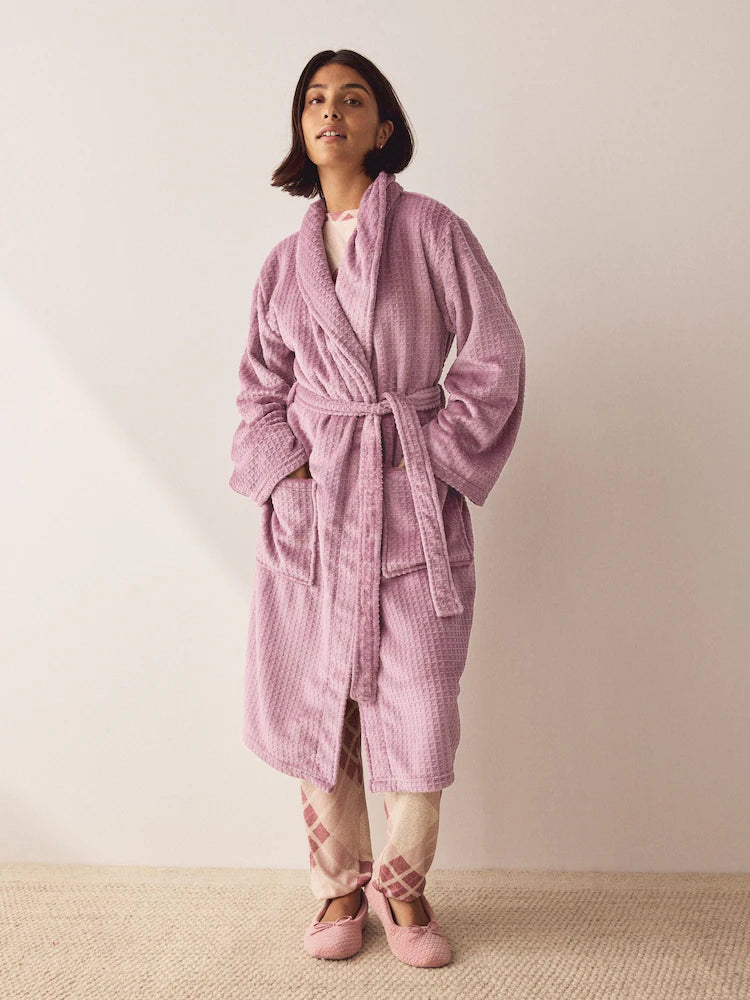 Next Uk Pink Waffle Cosy Robe