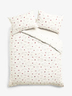 Next Uk Red/Black Heart Bows Reversible Duvet Cover and Pillowcase Set
