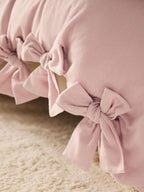 Next Uk Light Pink Supersoft 100% Brushed Cotton Duvet Cover Bow Tie Edge
