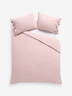 Next Uk Light Pink Supersoft 100% Brushed Cotton Duvet Cover Bow Tie Edge