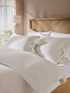 Next Uk Light Pink Supersoft 100% Brushed Cotton Duvet Cover Bow Tie Edge