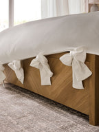 Next Uk Light Pink Supersoft 100% Brushed Cotton Duvet Cover Bow Tie Edge