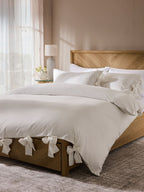 Next Uk Light Pink Supersoft 100% Brushed Cotton Duvet Cover Bow Tie Edge