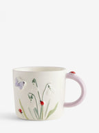 Next Uk Purple Floral Wildlife Mug E07-051