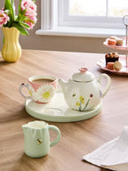 Next Uk Multi Floral Print Wildlife Tea for One Teacup Teapot Milk Jug and Tray Set E17-950
