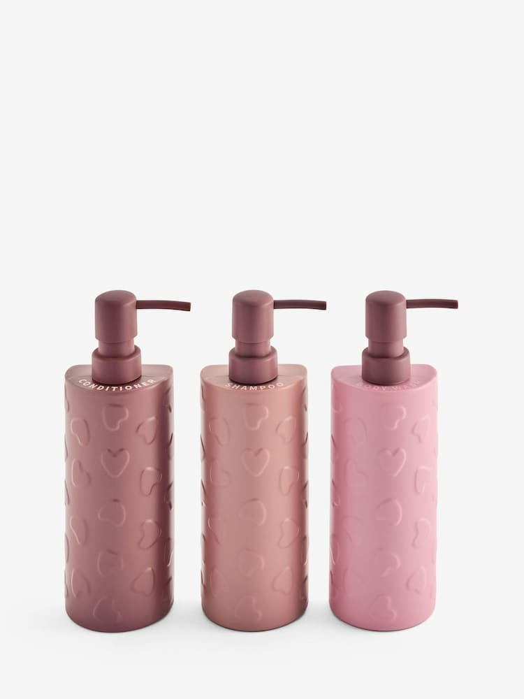 Next Uk Set of 3 Pink Heart Reusable Dispenser Bottle