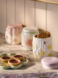 Next Uk Set of 3 Pastel Lila Floral Storage Jars E12-745