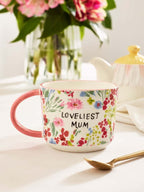 Next Uk Pink Floral Loveliest Mum Mug T54-147