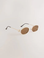 Preorder Next Uk Gold (Metal) Oval Sunglasses