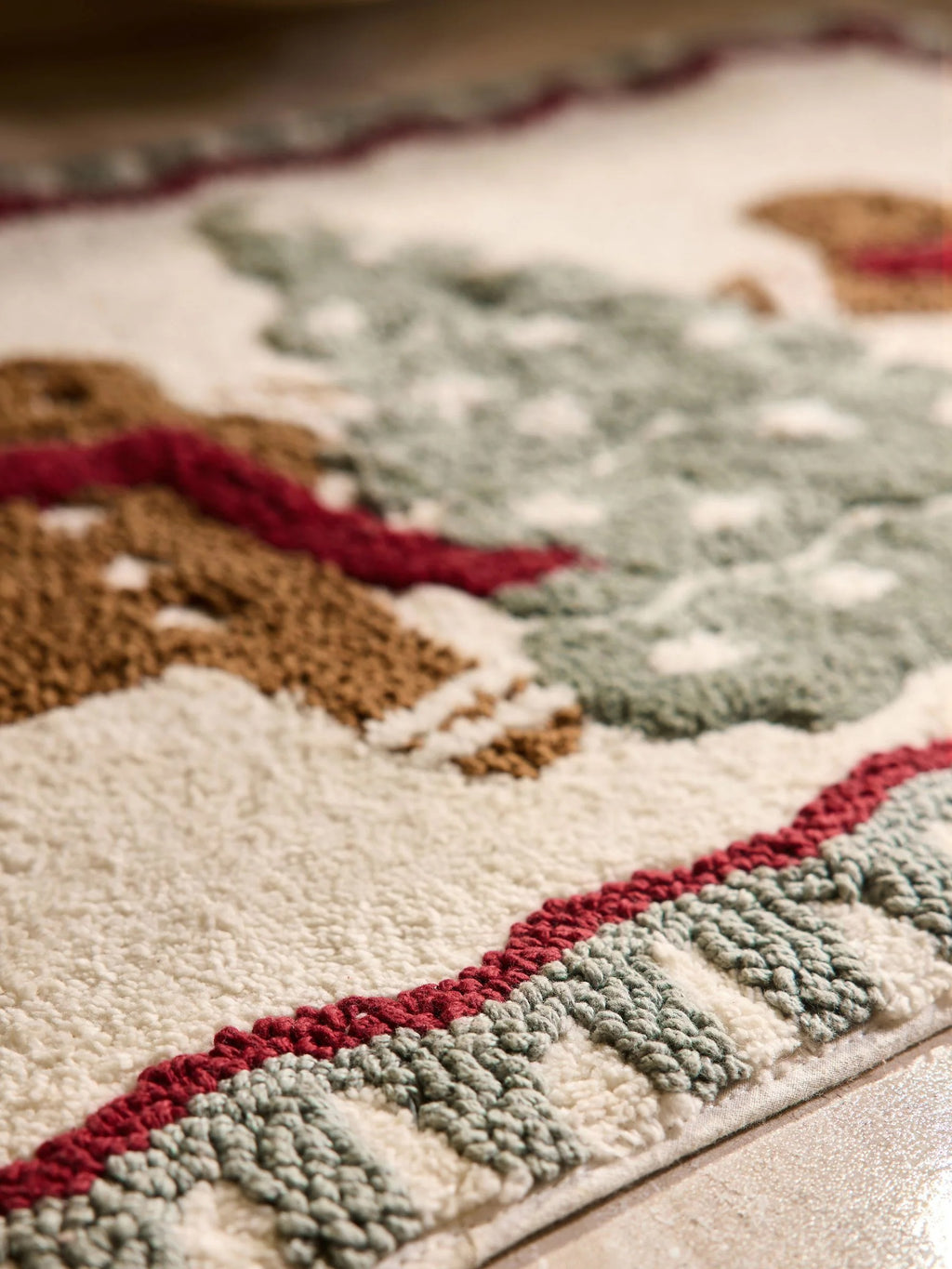 Natural Christmas Gingerbread Bath Mat