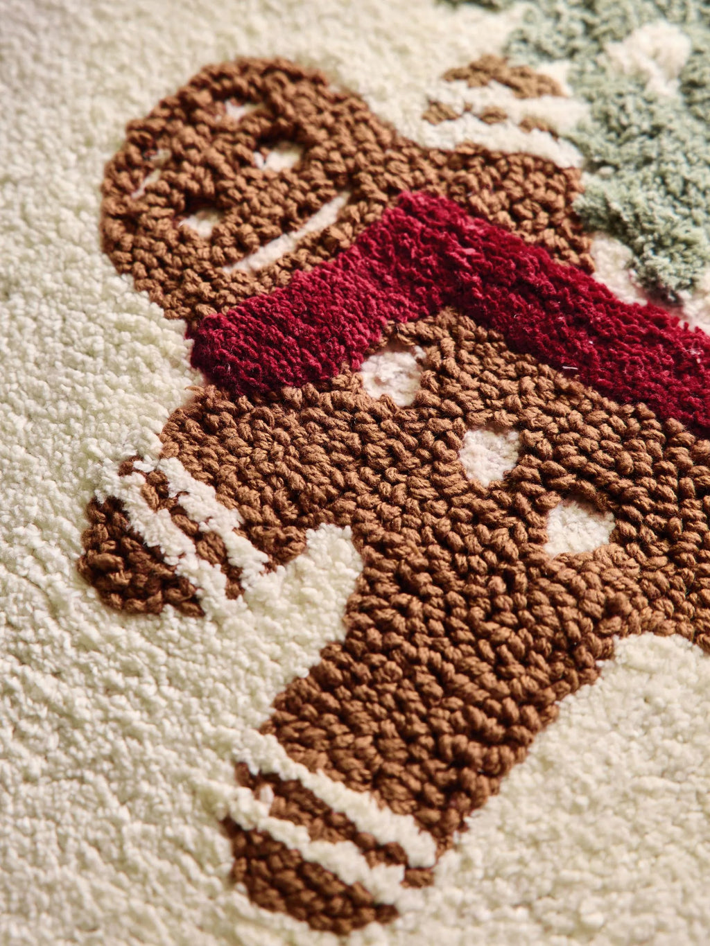 Natural Christmas Gingerbread Bath Mat