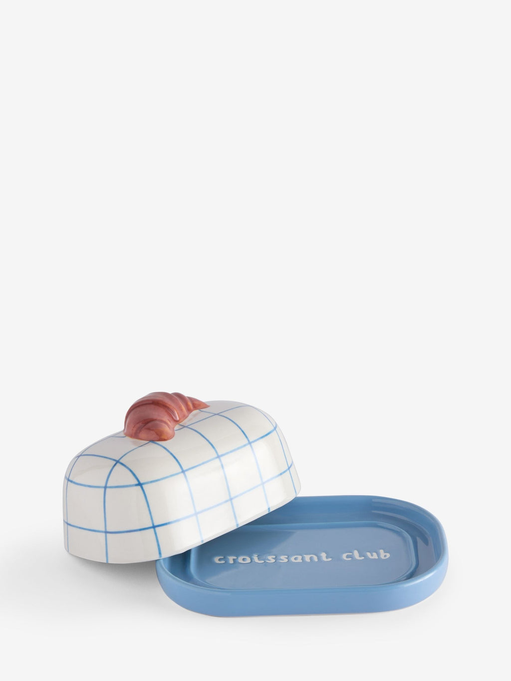 Preorder Next Uk White/Blue Claude Croissant Club Butter Dish