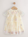 Preorder Next Uk Cream Embroidered Mesh Dress (3mths-7yrs)