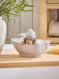 Natural Cockapoo in the Bath Ornament (H=10cm)